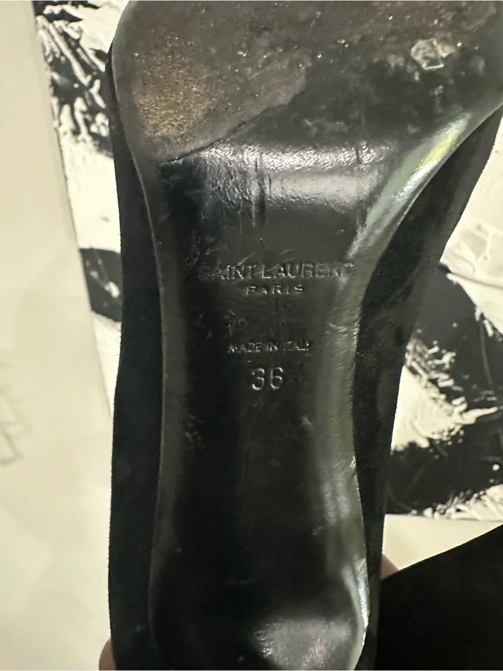 Saint Laurent Black Suede Pointed Pumps